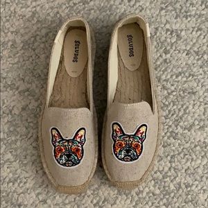 Brand New Soludos Smoking Slipper French Bulldog